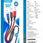 KAKU KSC-804 Series 3-in-1 3A Fast Charging Cable Micro/Type-C/Lightning Data Cable for iPhone, Android