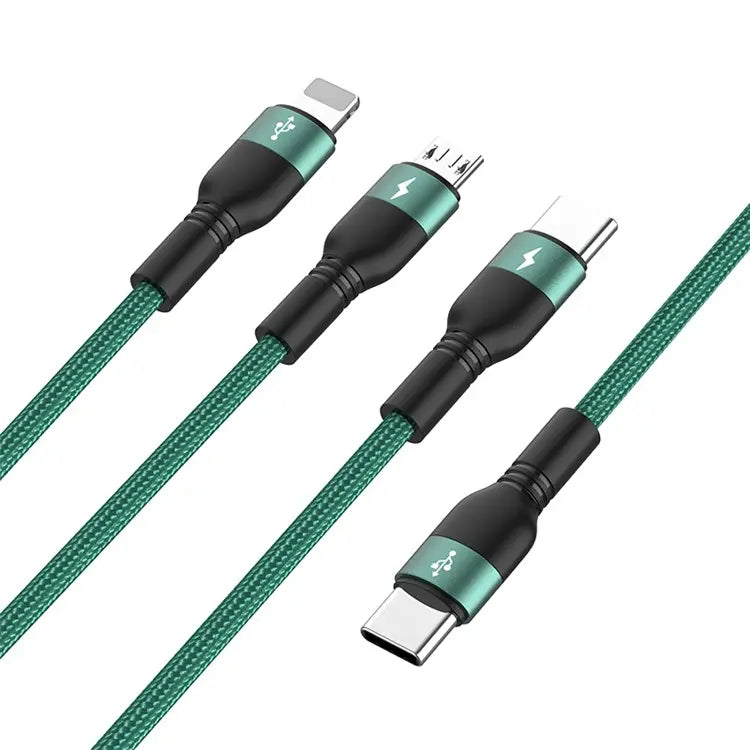 KAKU KSC-758 Weifeng Series 1m 3-in-1 Type-C to Lightning + Type-C + Micro Fast Charging Cable