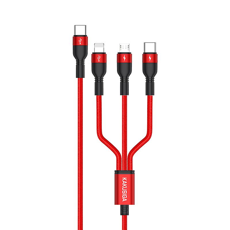 KAKU KSC-758 Weifeng Series 1m 3-in-1 Type-C to Lightning + Type-C + Micro Fast Charging Cable