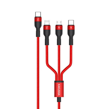 KAKU KSC-758 Weifeng Series 1m 3-in-1 Type-C to Lightning + Type-C + Micro Fast Charging Cable