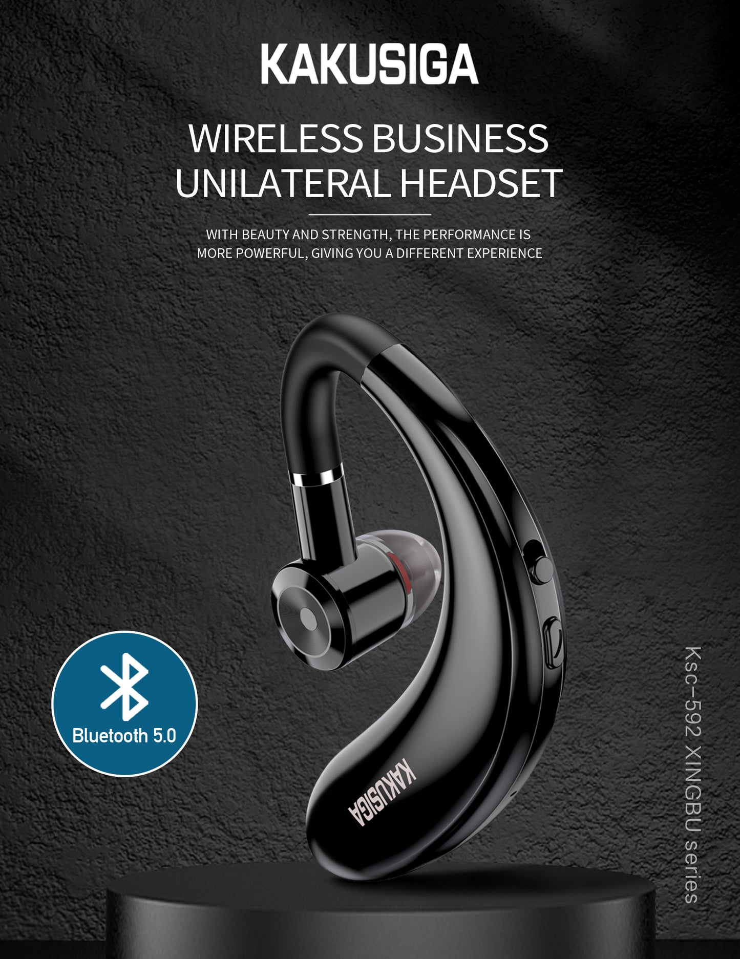 KAKUSIGA KSC-592 XINGBU Series Wireless Business Unilateral Headset (Black)