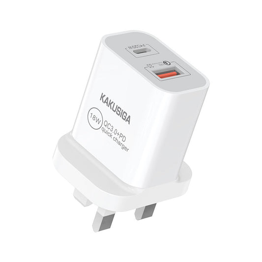 KAKUSIGA KSC-590 YILANG series PD+QC3.0 fast charge charger (UK standard) fast charging at the same time